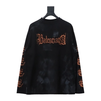 EM Sneakers Balenciaga BCLG 23ss mud-dyed distressed metal Sanskrit long sleeve black 01