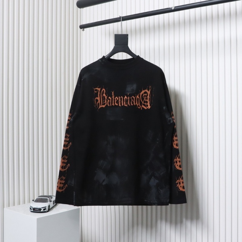 EM Sneakers Balenciaga BCLG 23ss mud-dyed distressed metal Sanskrit long sleeve black