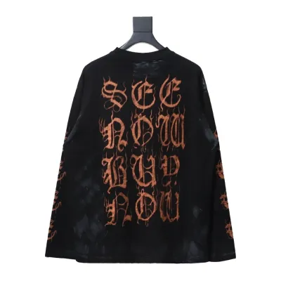 EM Sneakers Balenciaga BCLG 23ss mud-dyed distressed metal Sanskrit long sleeve black 02