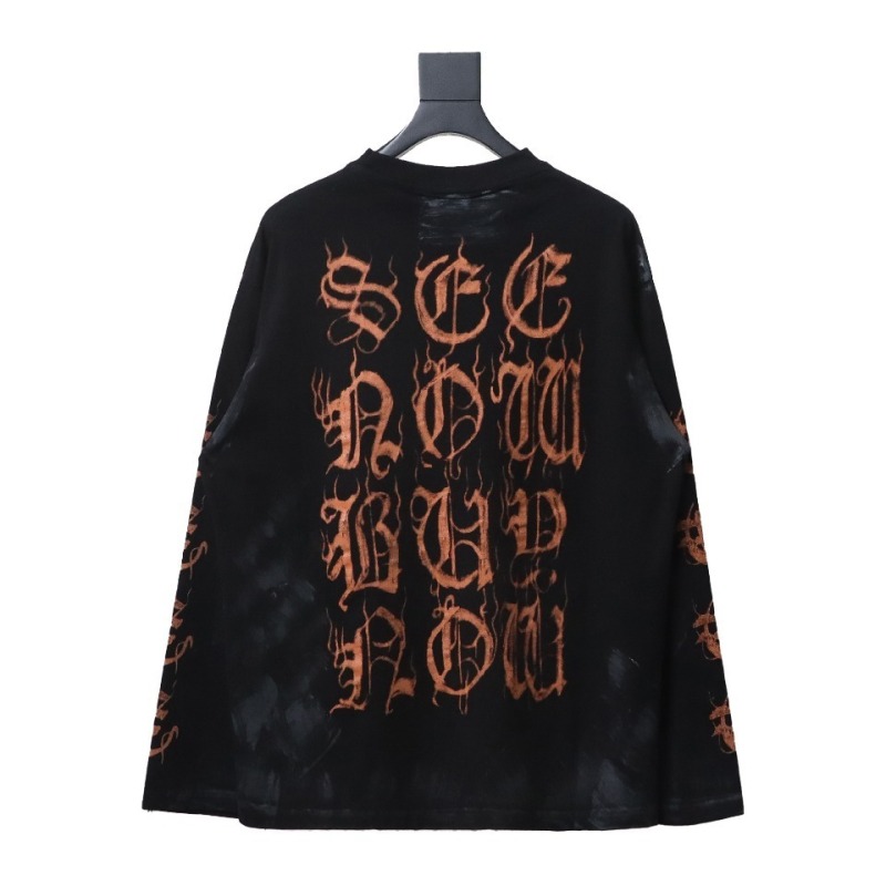 EM Sneakers Balenciaga BCLG 23ss mud-dyed distressed metal Sanskrit long sleeve black