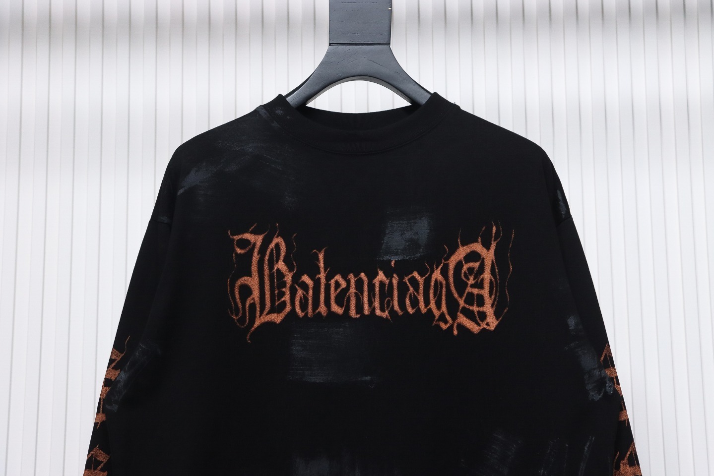 EM Sneakers Balenciaga BCLG 23ss mud-dyed distressed metal Sanskrit long sleeve black