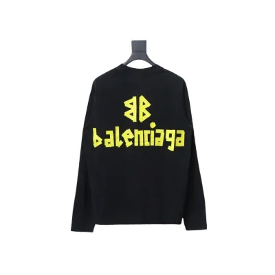 EM Sneakers Balenciaga Masking Tape Crew Neck Long Sleeve Black 02