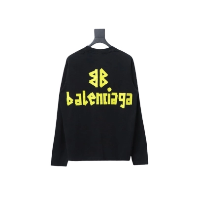 EM Sneakers Balenciaga Masking Tape Crew Neck Long Sleeve Black 02