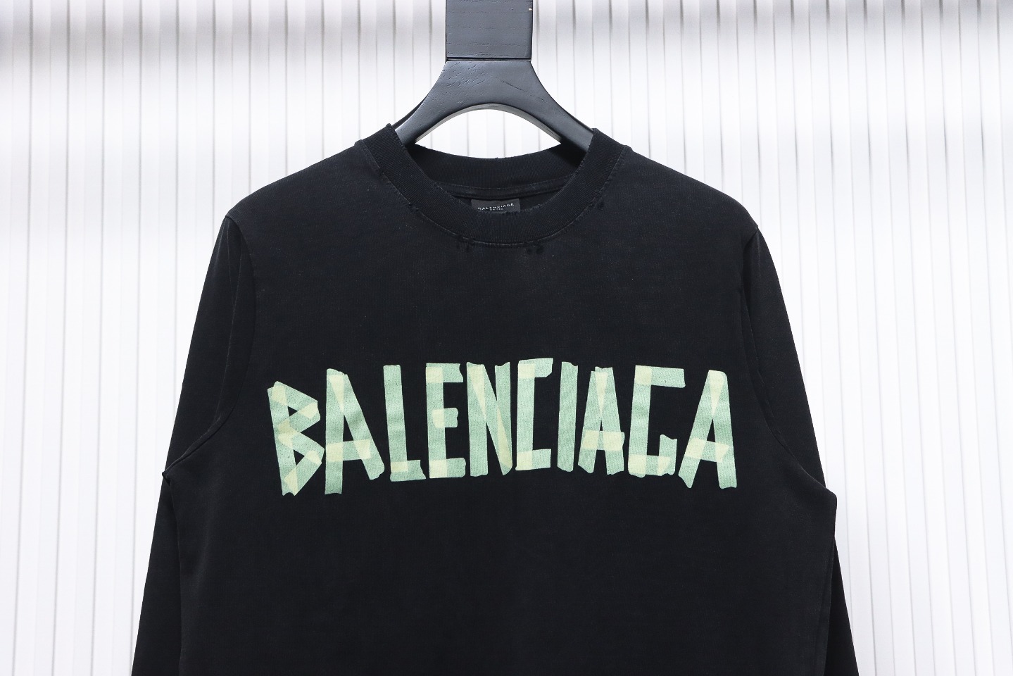 EM Sneakers Balenciaga Masking Tape Crew Neck Long Sleeve Black