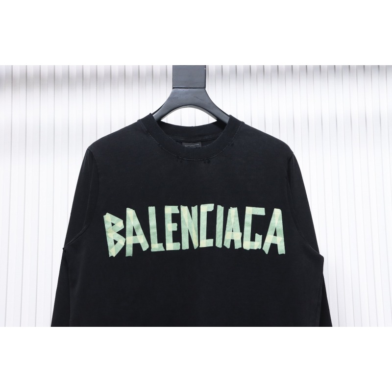 EM Sneakers Balenciaga Masking Tape Crew Neck Long Sleeve Black