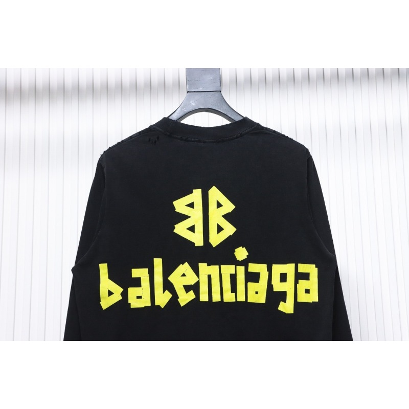 EM Sneakers Balenciaga Masking Tape Crew Neck Long Sleeve Black