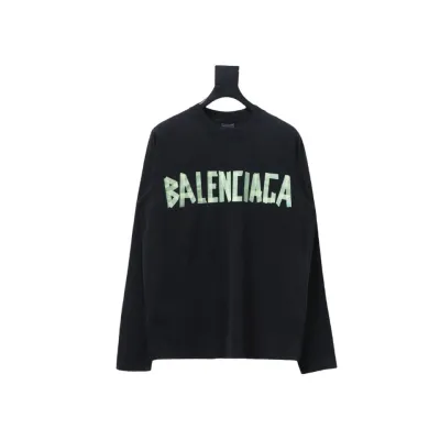 EM Sneakers Balenciaga Masking Tape Crew Neck Long Sleeve Black 01