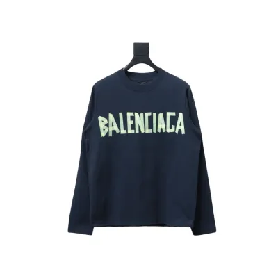 EM Sneakers Balenciaga Masking Tape Crew Neck Long Sleeve Dark Blue 01