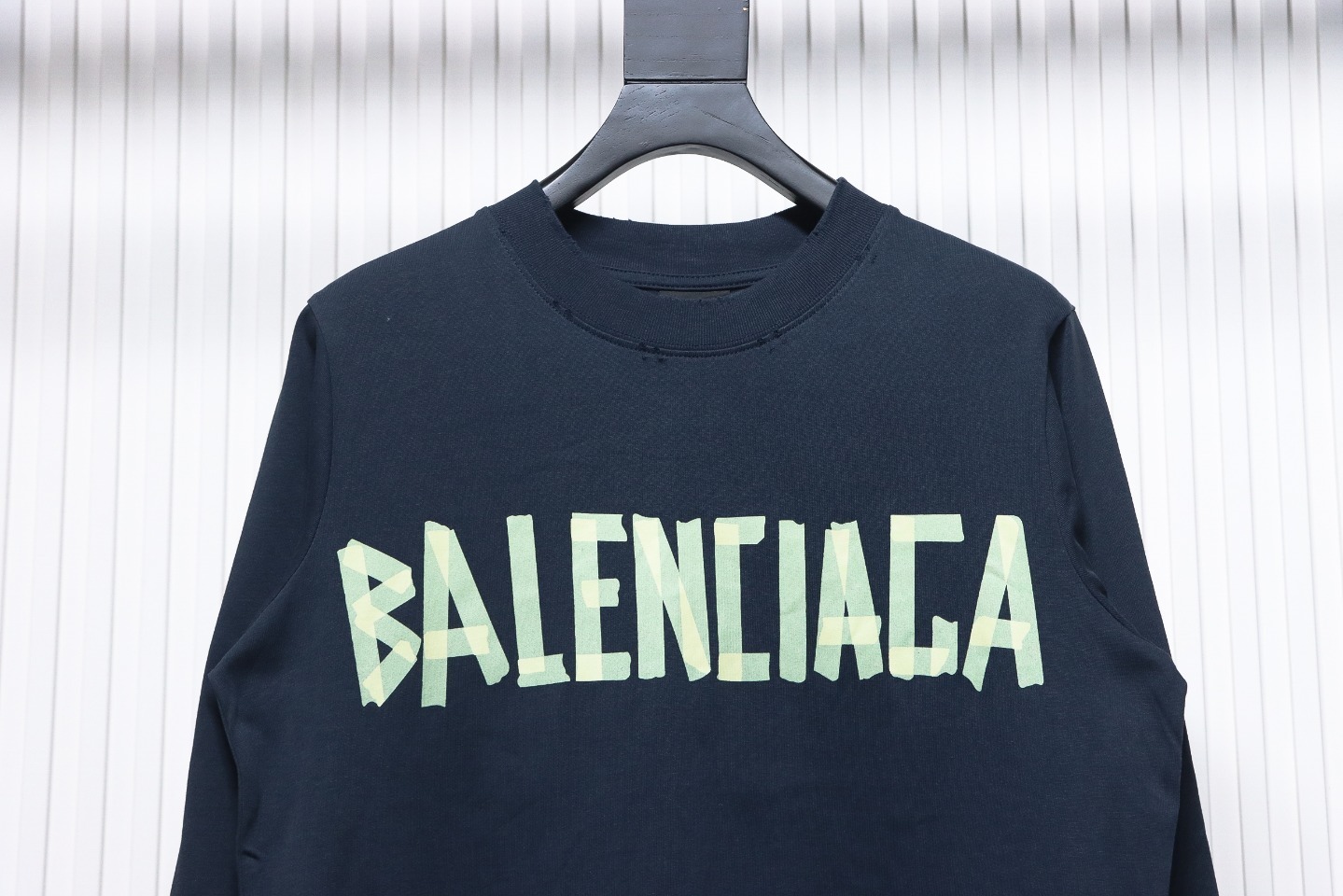 EM Sneakers Balenciaga Masking Tape Crew Neck Long Sleeve Dark Blue
