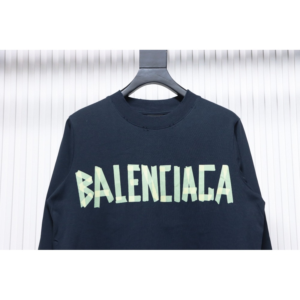 EM Sneakers Balenciaga Masking Tape Crew Neck Long Sleeve Dark Blue