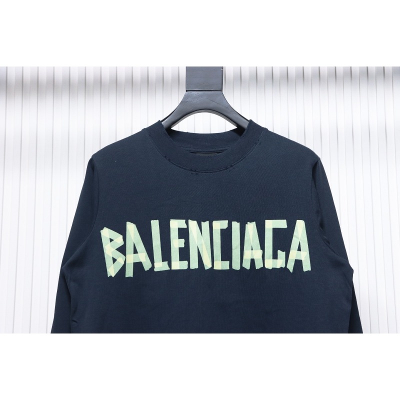 EM Sneakers Balenciaga Masking Tape Crew Neck Long Sleeve Dark Blue
