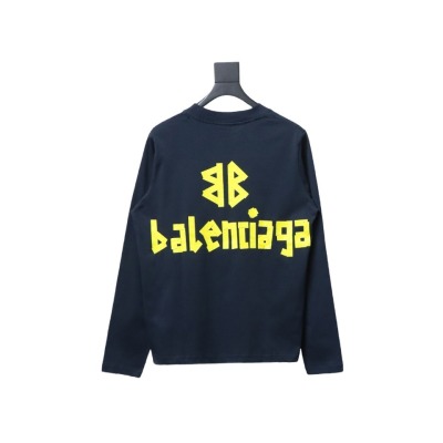 EM Sneakers Balenciaga Masking Tape Crew Neck Long Sleeve Dark Blue 02