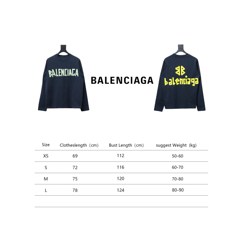 EM Sneakers Balenciaga Masking Tape Crew Neck Long Sleeve Dark Blue