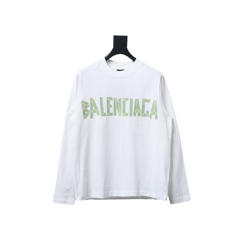 EM Sneakers Balenciaga Masking Tape Crew Neck Long Sleeve White