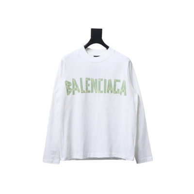 EM Sneakers Balenciaga Masking Tape Crew Neck Long Sleeve White 01
