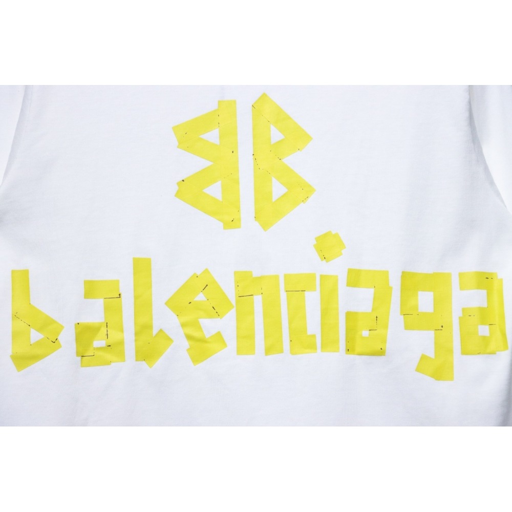 EM Sneakers Balenciaga Masking Tape Crew Neck Long Sleeve White