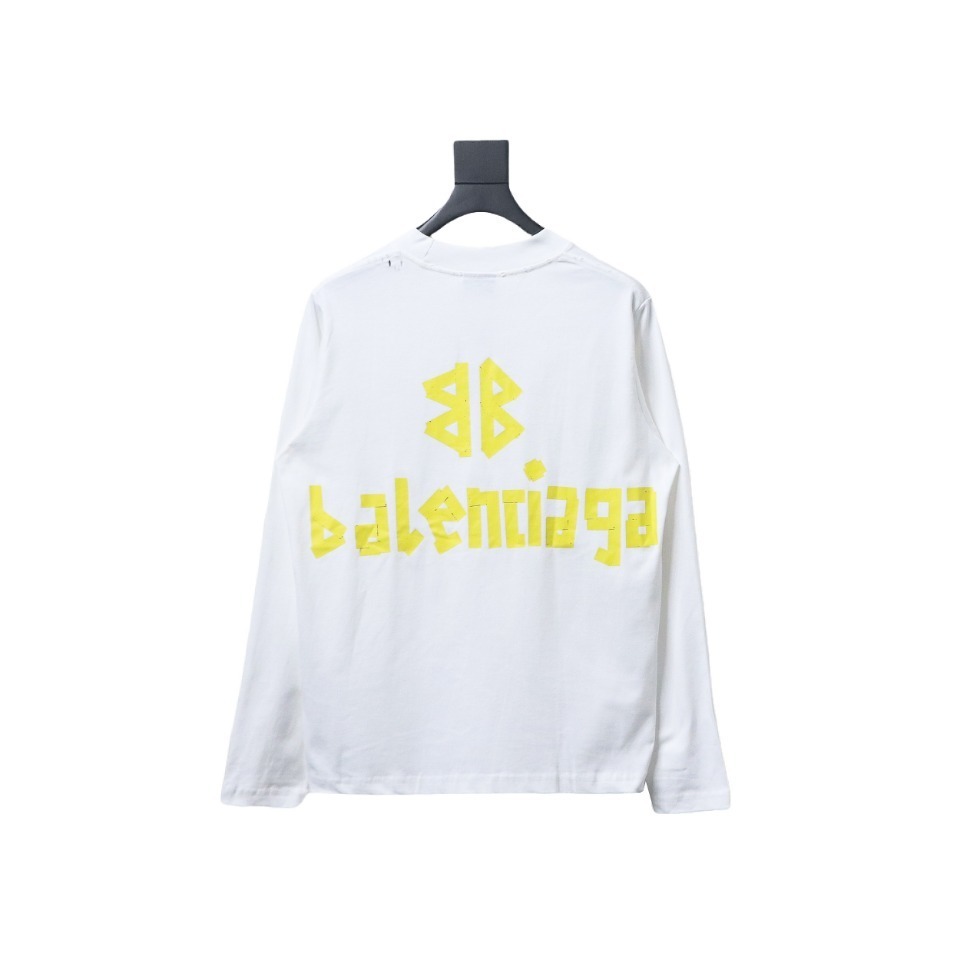 EM Sneakers Balenciaga Masking Tape Crew Neck Long Sleeve White