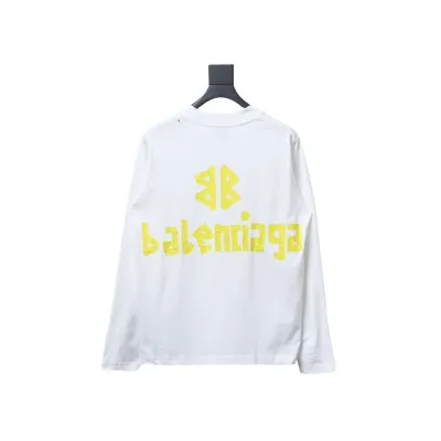 EM Sneakers Balenciaga Masking Tape Crew Neck Long Sleeve White 02
