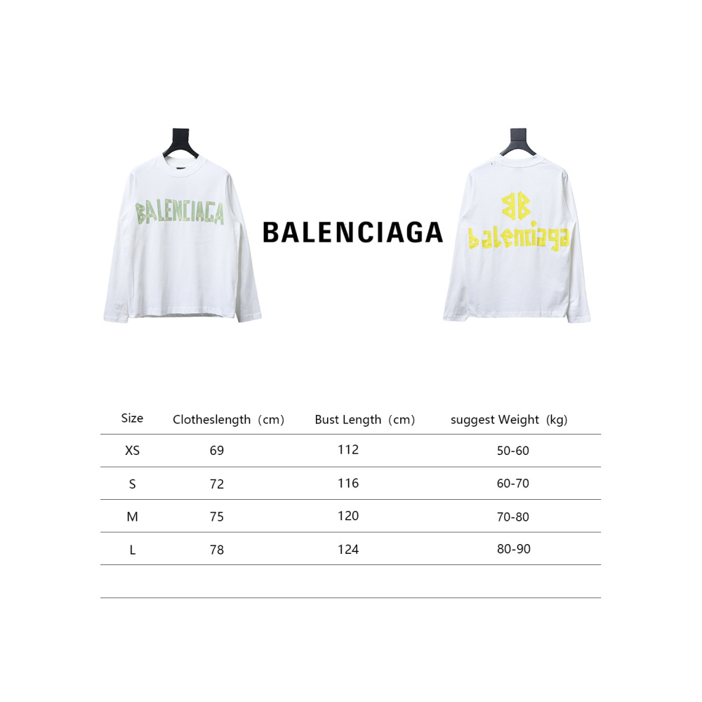 EM Sneakers Balenciaga Masking Tape Crew Neck Long Sleeve White