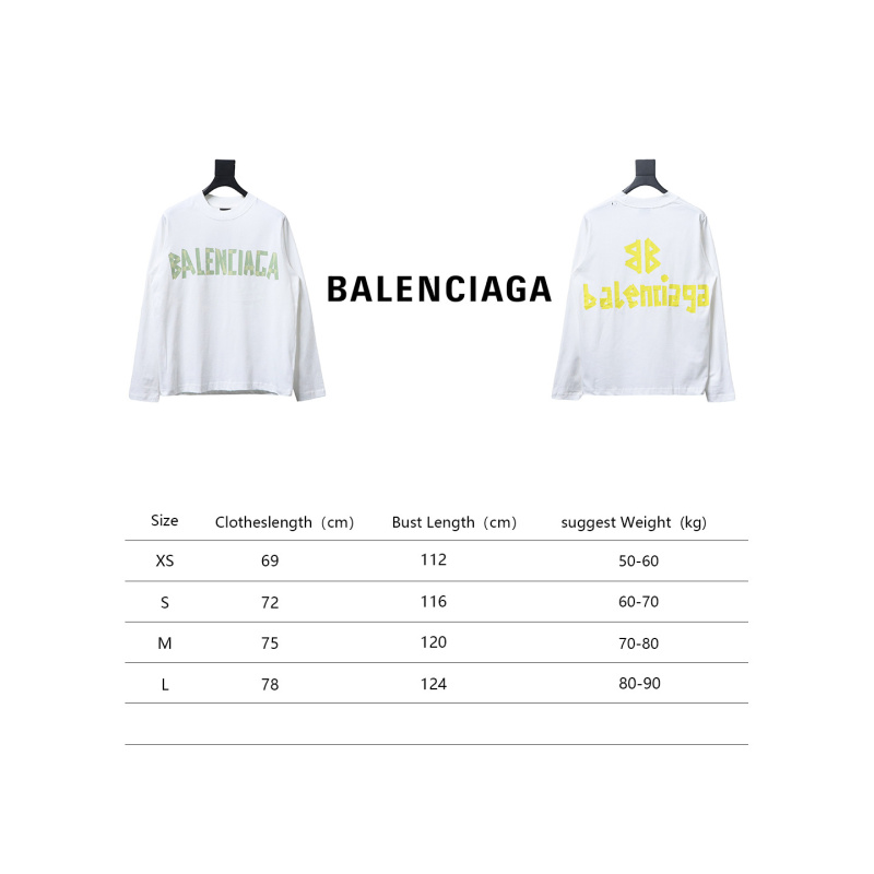 EM Sneakers Balenciaga Masking Tape Crew Neck Long Sleeve White