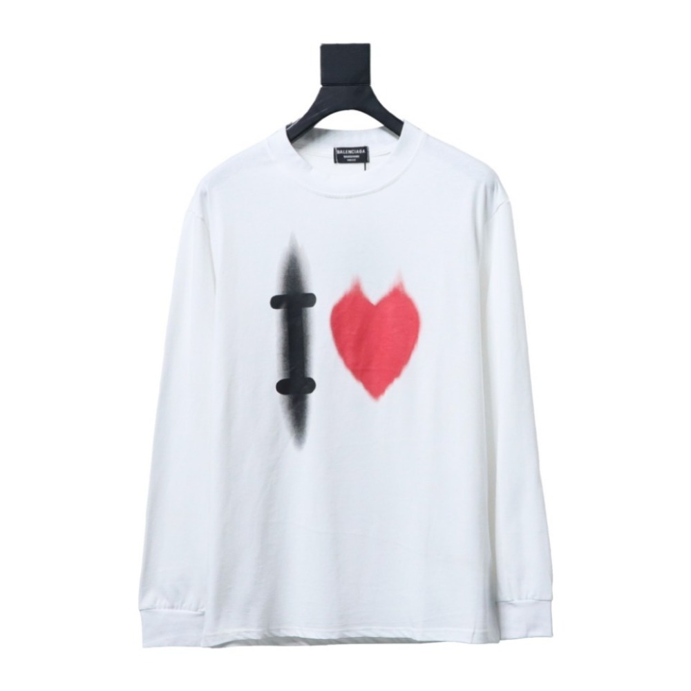 EM Sneakers Balenciaga White Ink Direct Ink Heart Long Sleeve White