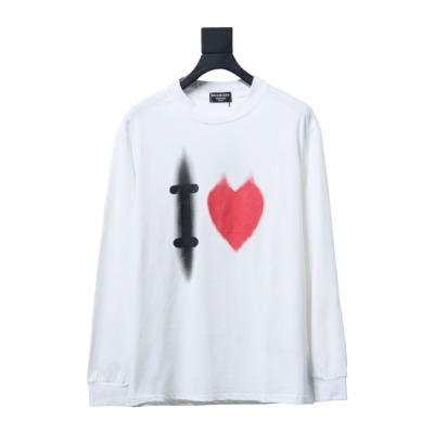 EM Sneakers Balenciaga White Ink Direct Ink Heart Long Sleeve White 01