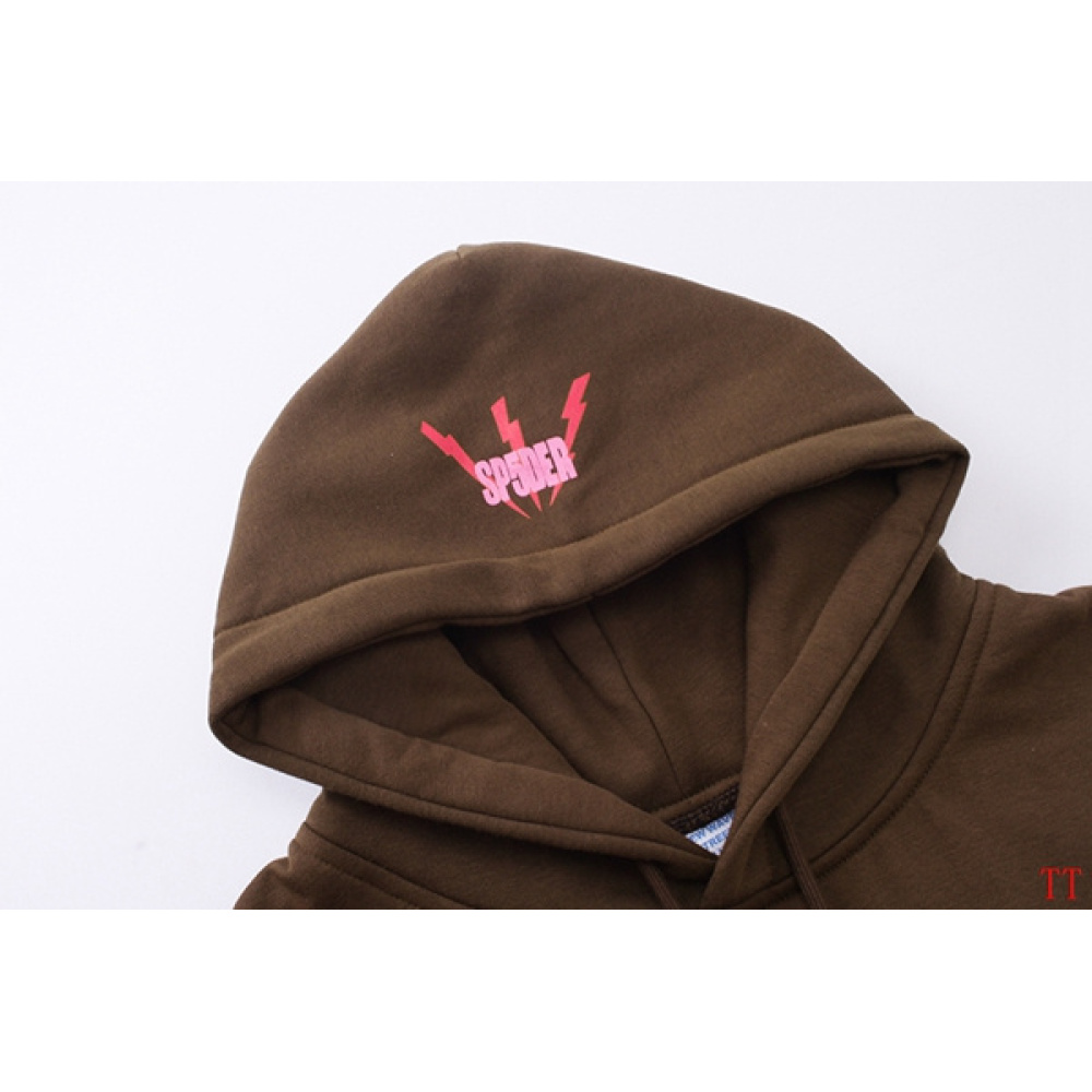 EM Sneakers Sp5der Hoodie & Sweatpant Set Angel Number SS22 Brown