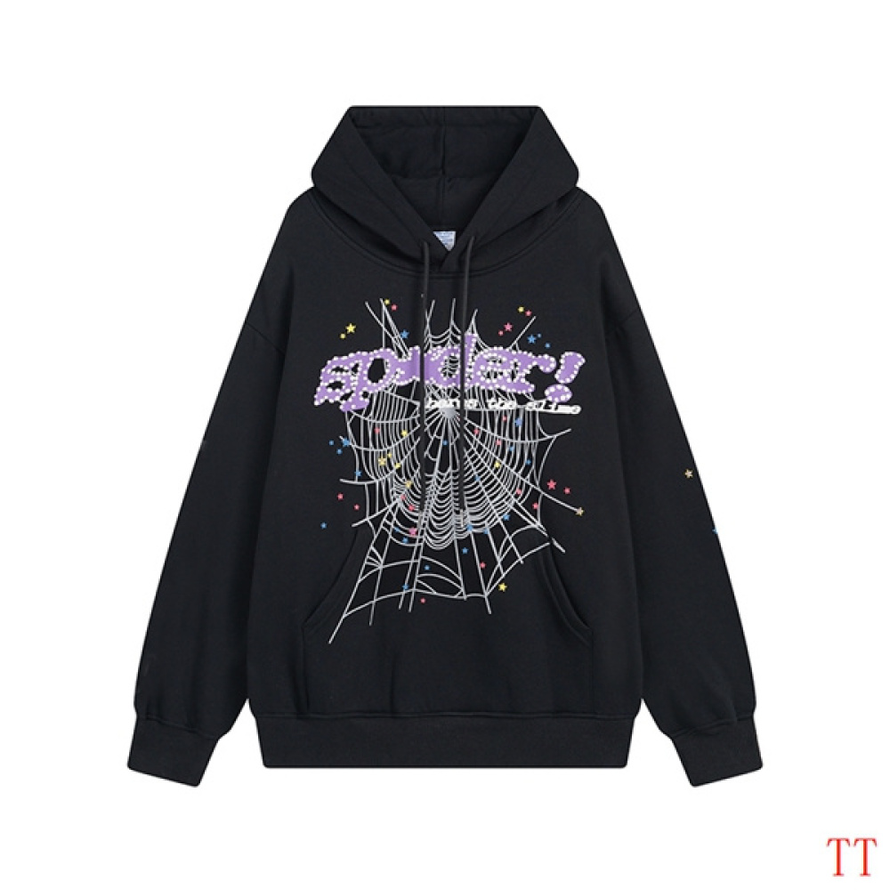 EM Sneakers Sp5der Young Thug Web Hoodie Black and Purple