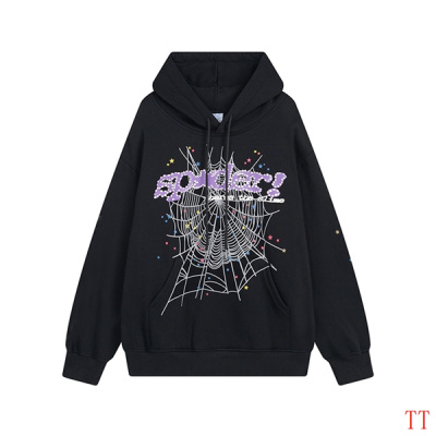 EM Sneakers Sp5der Young Thug Web Hoodie Black and Purple 01