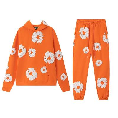 EM Sneakers Denim Tears Hoodie & Sweatpant Sets Cotton Wreath Royal Orange 01