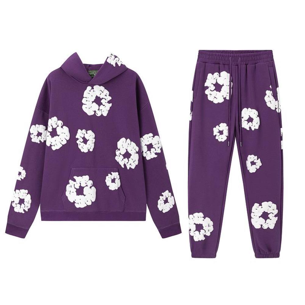 EM Sneakers Denim Tears Hoodie & Sweatpant Sets Cotton Wreath Royal Purple