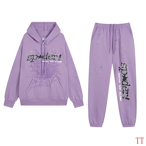 EM Sneakers Sp5der Hoodie & Sweatpant Set Acai Purple
