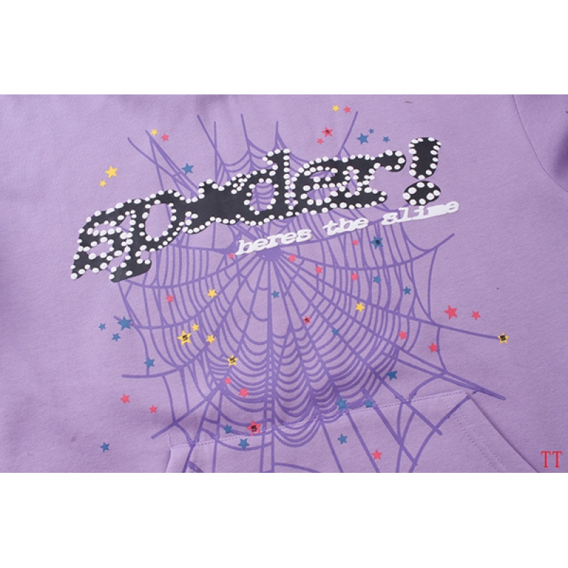 EM Sneakers Sp5der Hoodie & Sweatpant Set Acai Purple