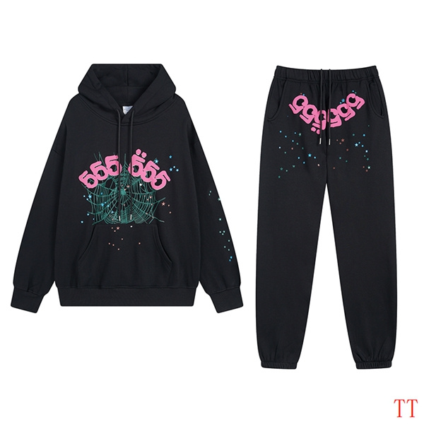 EM Sneakers Sp5der Hoodie & Sweatpant Set Angel Number SS22 Black