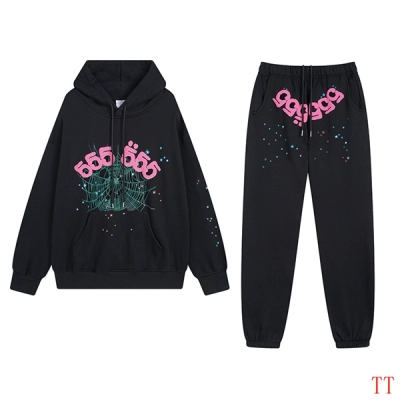 EM Sneakers Sp5der Hoodie & Sweatpant Set Angel Number SS22 Black 01