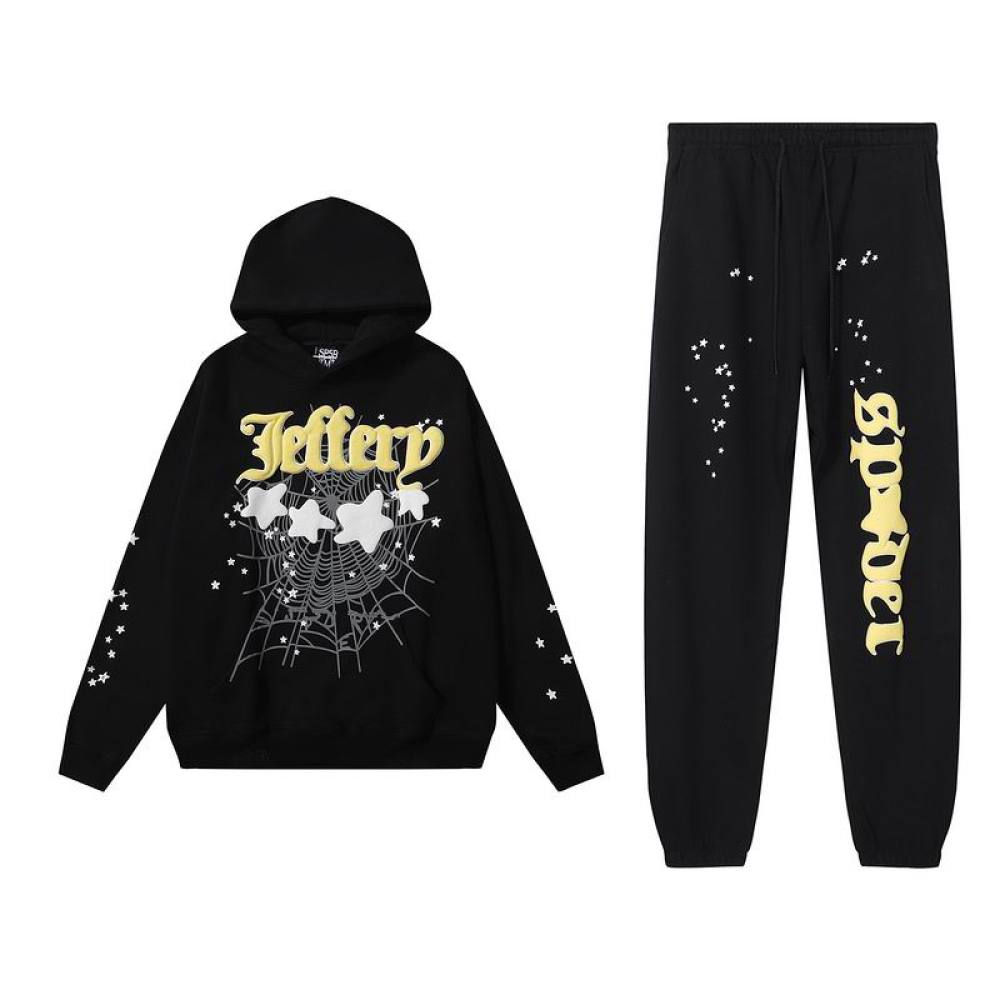 EM Sneakers Sp5der Hoodie & Sweatpant Set Atlanta Black