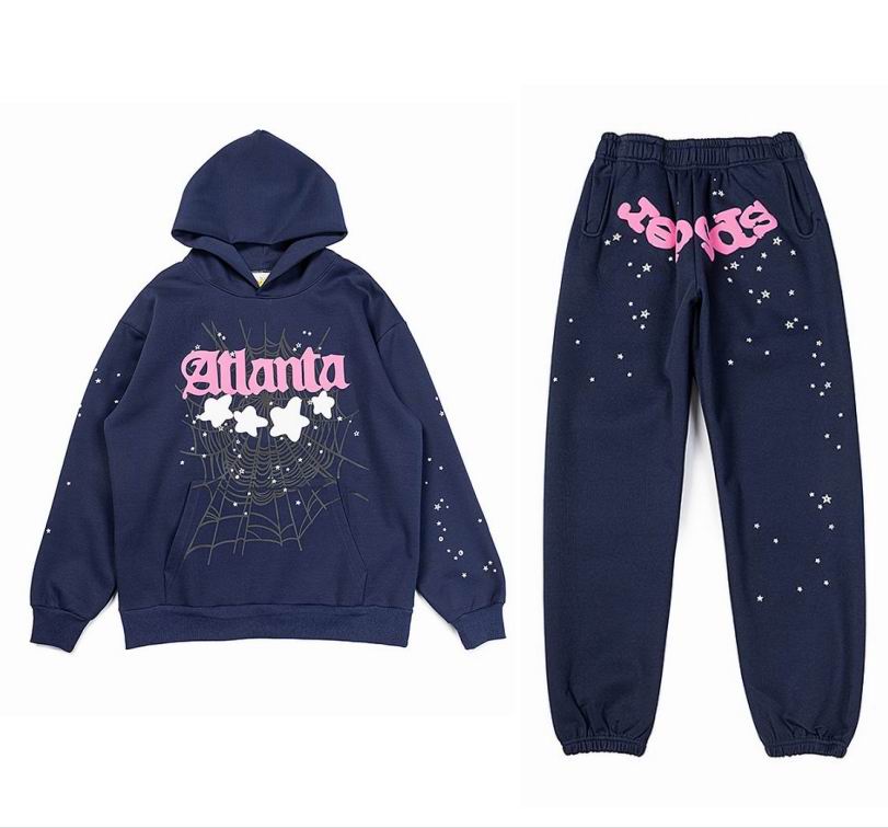 EM Sneakers Sp5der Hoodie & Sweatpant Set Atlanta Navy