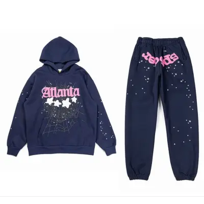 EM Sneakers Sp5der Hoodie & Sweatpant Set Atlanta Navy 01