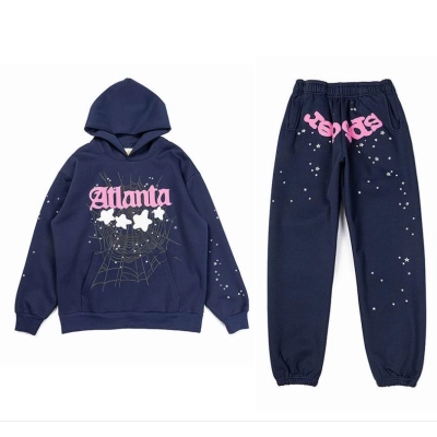 EM Sneakers Sp5der Hoodie & Sweatpant Set Atlanta Navy 01