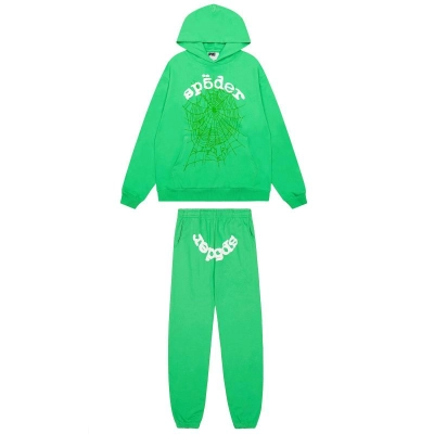 EM Sneakers Sp5der Hoodie & Sweatpant Set Legacy Green 01