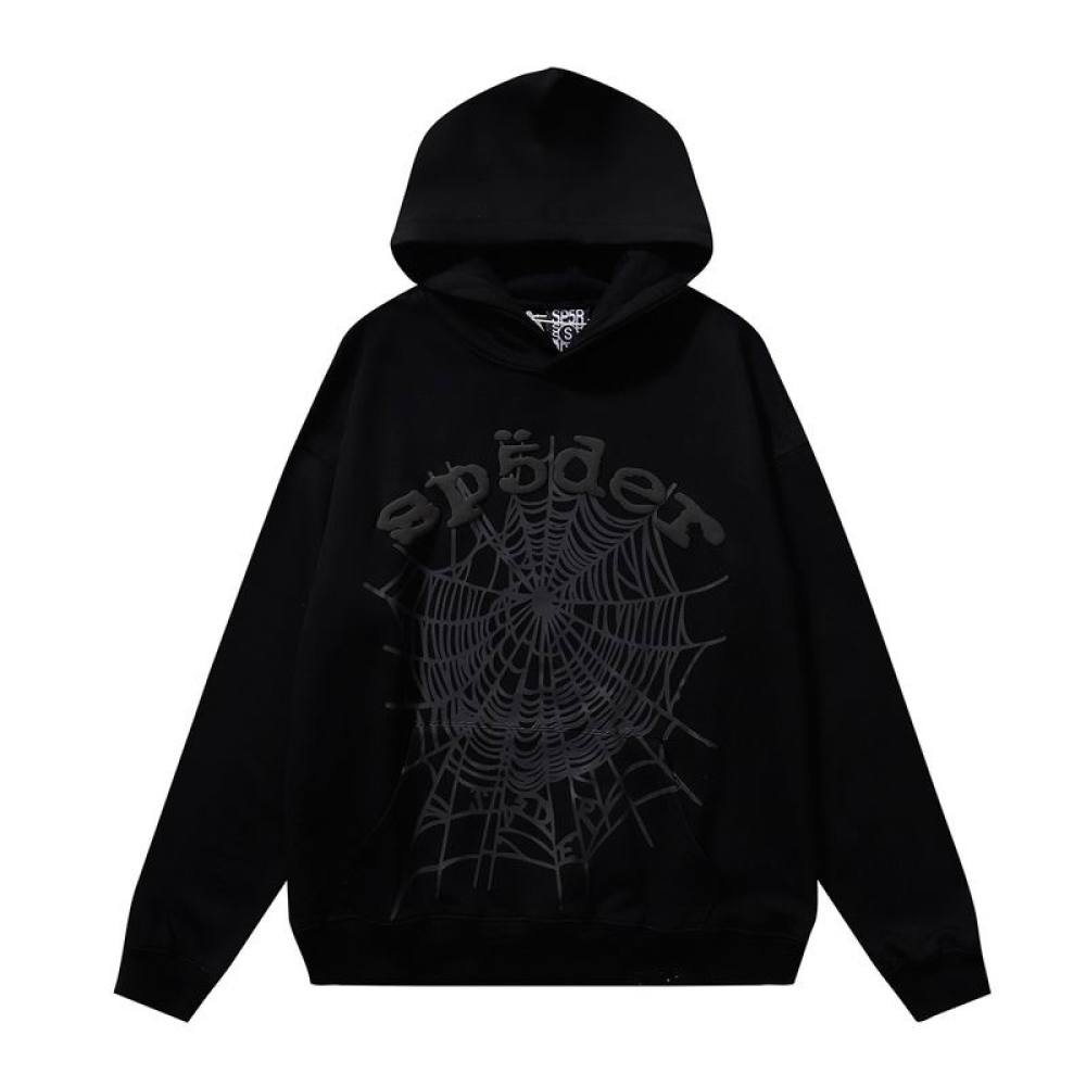 EM Sneakers Sp5der Hoodie & Sweatpant Set OG Web Heather Black