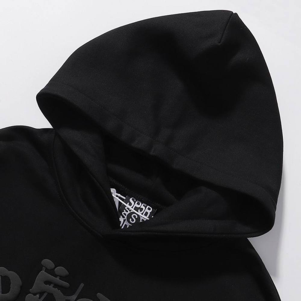 EM Sneakers Sp5der Hoodie & Sweatpant Set OG Web Heather Black