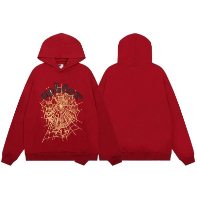 EM Sneakers Sp5der Hoodie & Sweatpant Set OG Web V2 Red 02