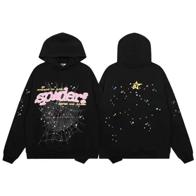 EM Sneakers Sp5der Hoodie & Sweatpant Set P*NK V2 Black 02