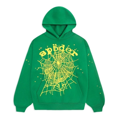 EM Sneakers Sp5der Hoodie & Sweatpant Set Star OG Web V2 Green 02