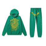 EM Sneakers Sp5der Hoodie & Sweatpant Set Star OG Web V2 Green
