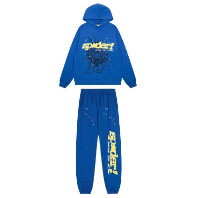 EM Sneakers Sp5der Hoodie & Sweatpant Set TC Blue 01