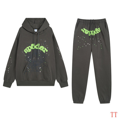 EM Sneakers Sp5der Hoodie & Sweatpant Set Wait Web Slate Grey 01