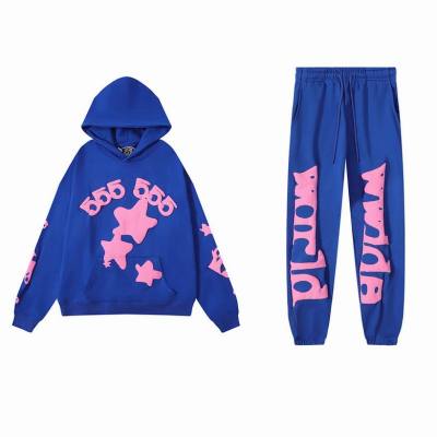 EM Sneakers Sp5der Hoodie & Sweatpant Set Wordwide Star Beluga Blue 01
