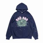 EM Sneakers Sp5der Hoodie & Sweatpant Set Worldwide 555 Angel Number Navy Blue